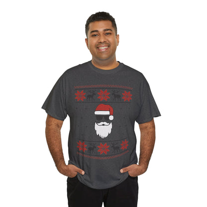 Cool Santa Men's T-Shirt, Funny Christmas Tee, Retro Knit Pattern Holiday Shirt