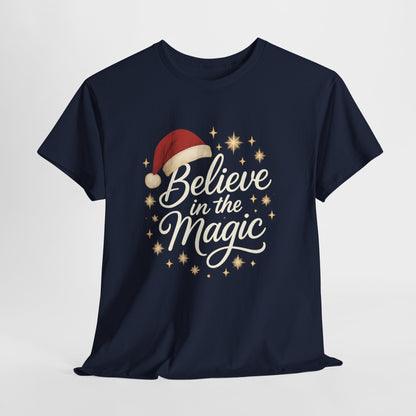 Believe in the Magic Christmas Women's Shirt, Santa Hat Holiday Tee
