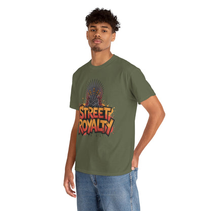 Street Royalty Men's T-Shirt, Graffiti Crown Graphic Tee, Urban Streetwear Top for Skaters and Hip Hop Style