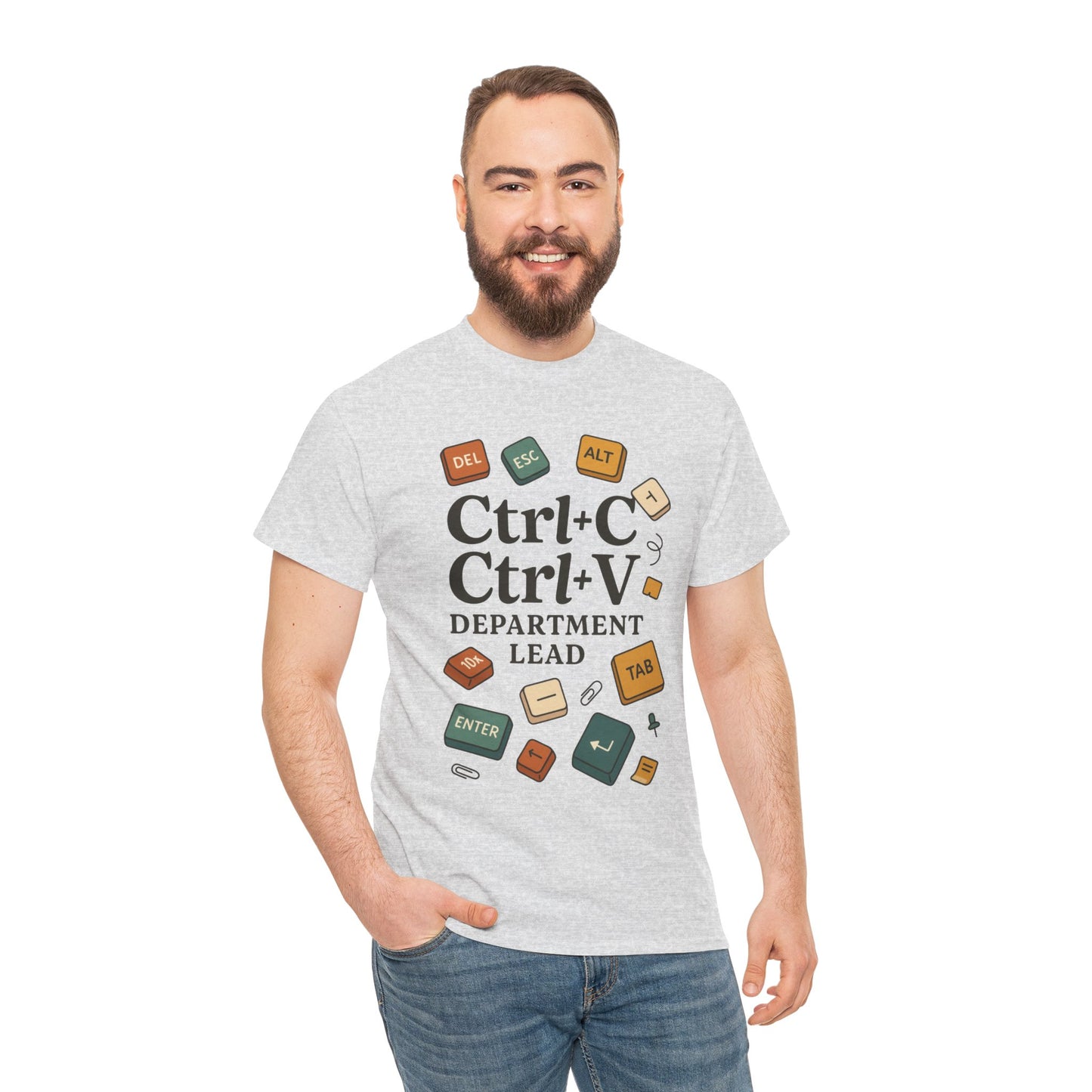 Funny Office T-Shirt - Ctrl+C Ctrl+V Department Lead Tee, Gift for Tech Lover, Creative Workwear, Programmer Apparel, Geeky Humor Shirt