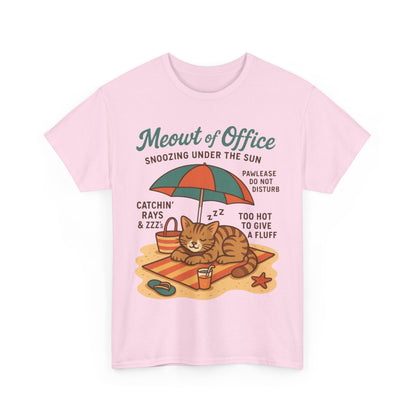 Cat Shirt, Cute Beach Cat Womens T-Shirt, Funny Summer Vacation Tee, Lazy Cat Humor Gift, Cat Lover T-Shirt, Vacation Humor Tee