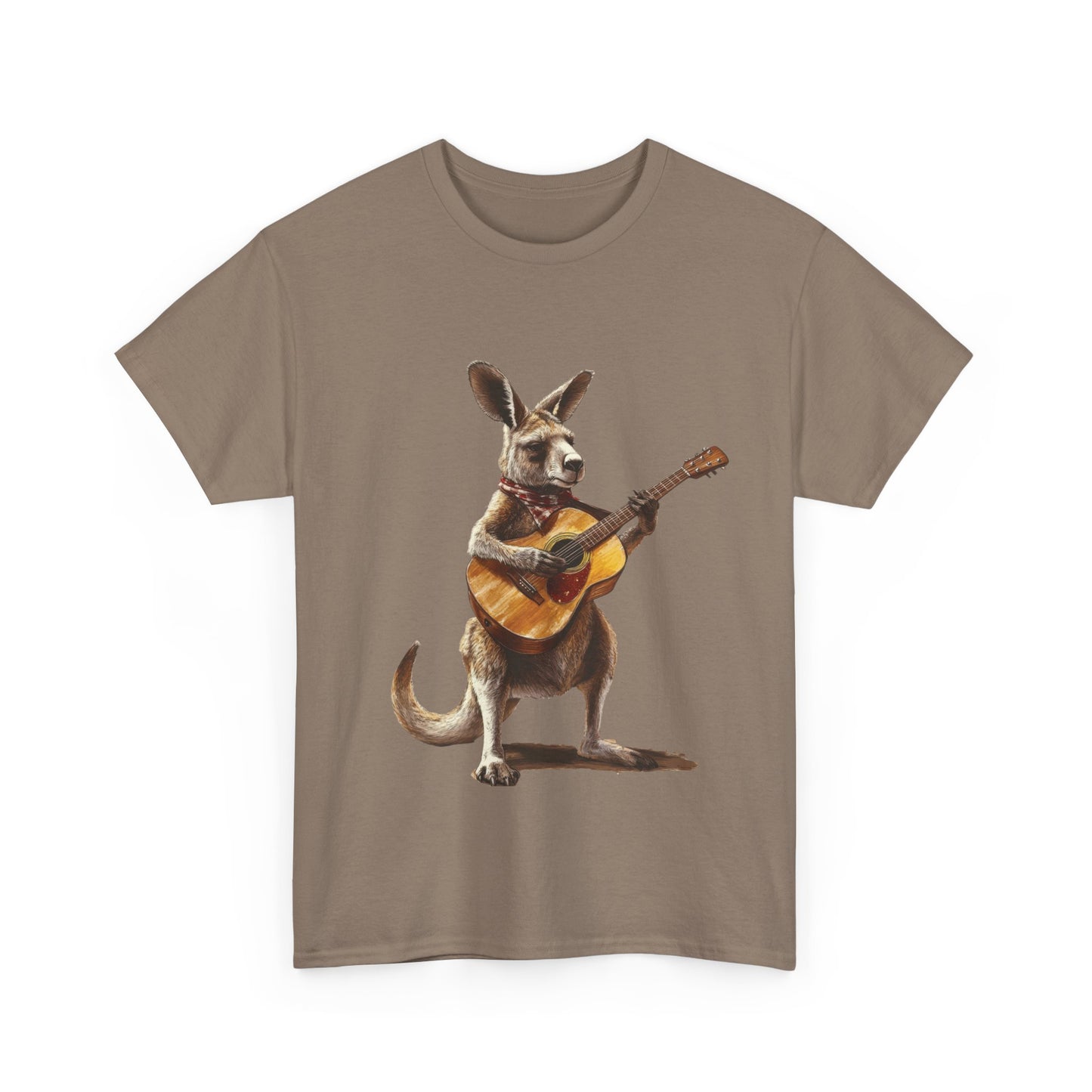 Kangaroo Musician Tee, Fun Graphic Shirt, Unisex Cotton Tee, Gift for Music Lovers, Aussie Music Lover Gift, Guitar Playing Kangaroo T-Shirt