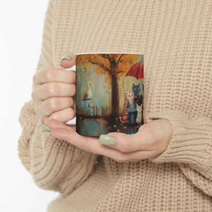 Charming Cat Mug - Cute Cat Art, Unique Coffee Cup, Cat Lover Gift, Cozy Home Decor, Perfect for Birthdays & Holidays