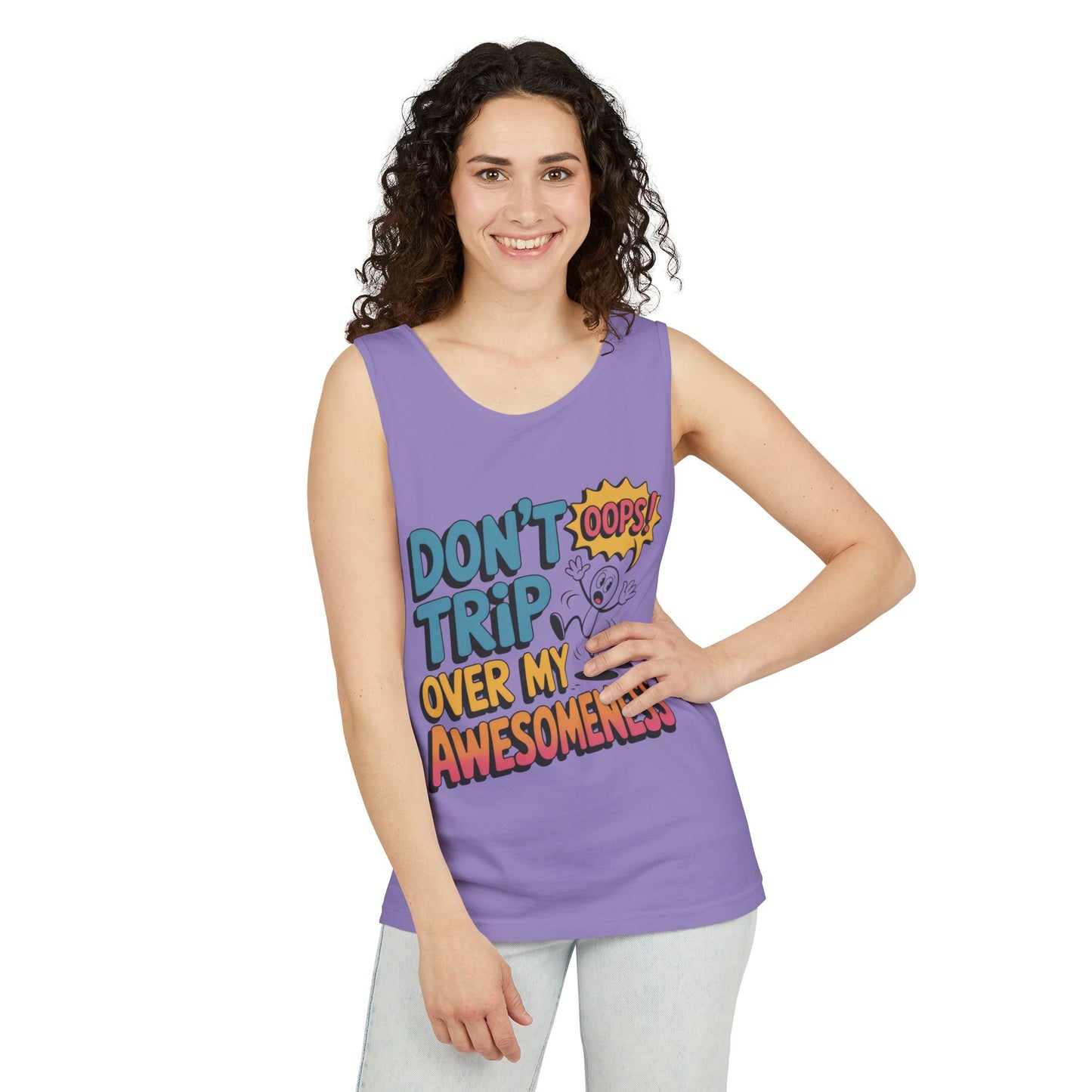 Funny Graphic Tank Top, Don't Trip Over My Awesomeness Tank, Womens Cotton Tank for Casual Wear, Gift for Friends, Birthday Gift, Humor Tee