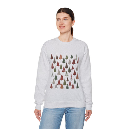 Minimal Christmas Tree Sweatshirt, Rustic Holiday Pullover