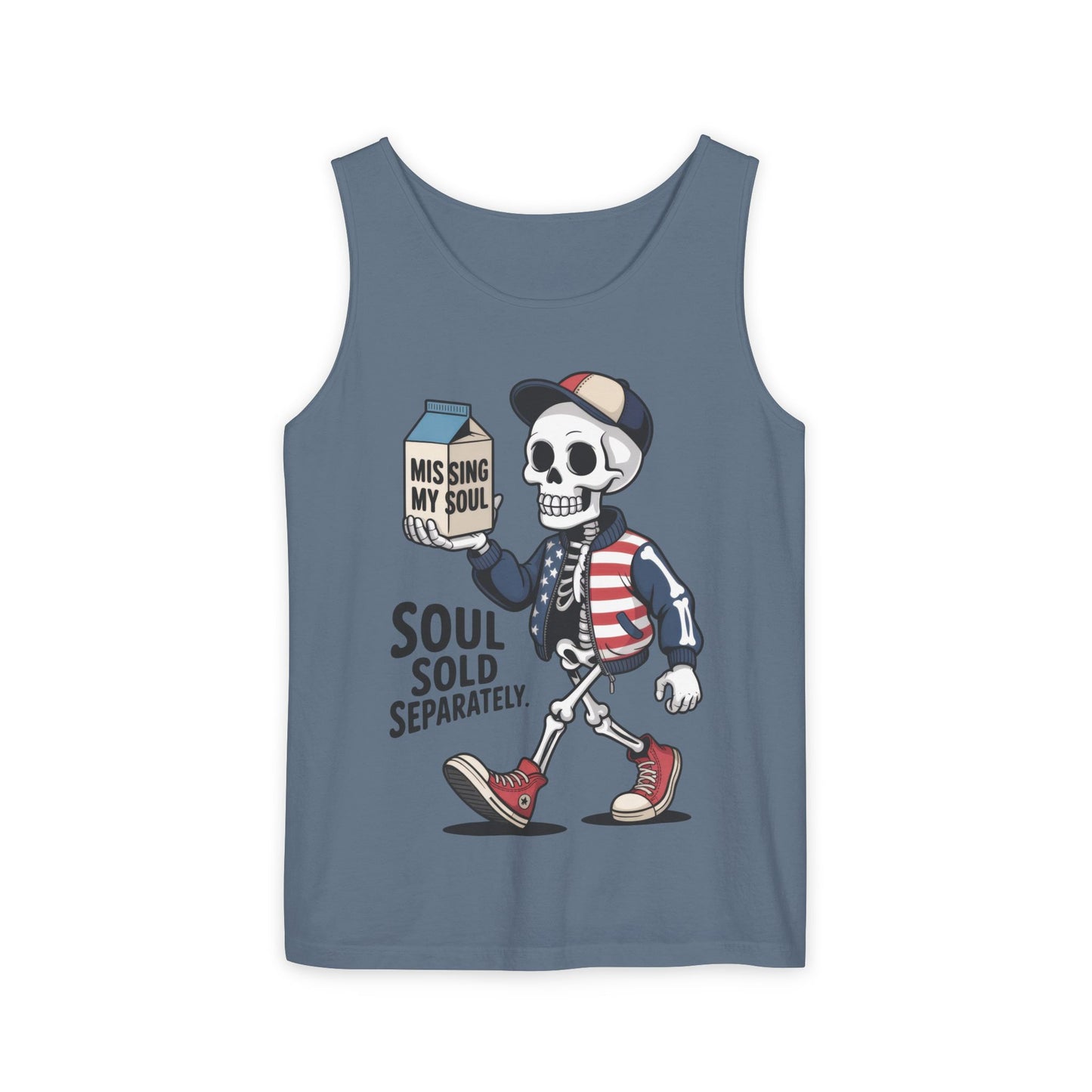 Funny Skeleton Tank Top, Soul Sold Separately Muscle Tee, Missing My Soul Graphic Shirt, Gothic Streetwear Workout Top