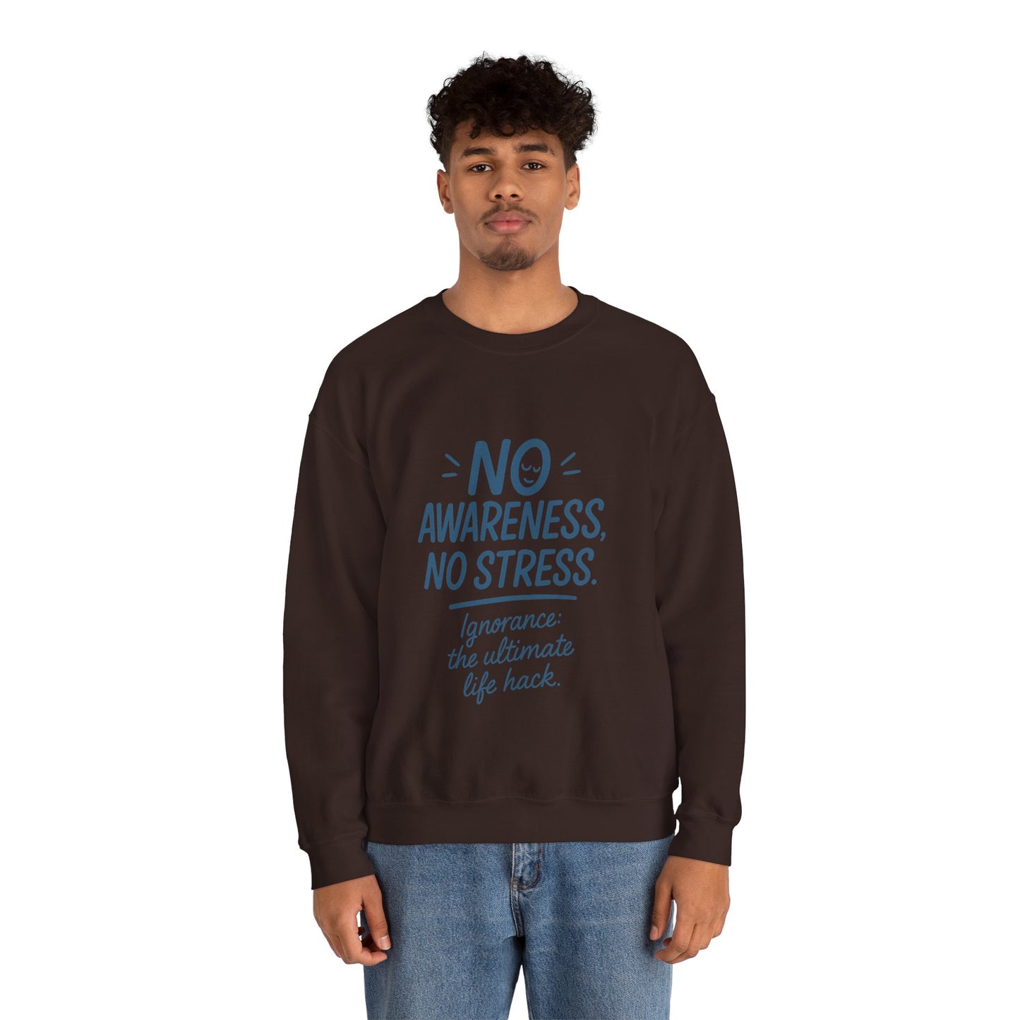 Funny Mens Mindful Crewneck Sweatshirt, Cozy Sweatshirt, Awareness Sweatshirt, Casual Style Gift, Perfect for Self-Care Days