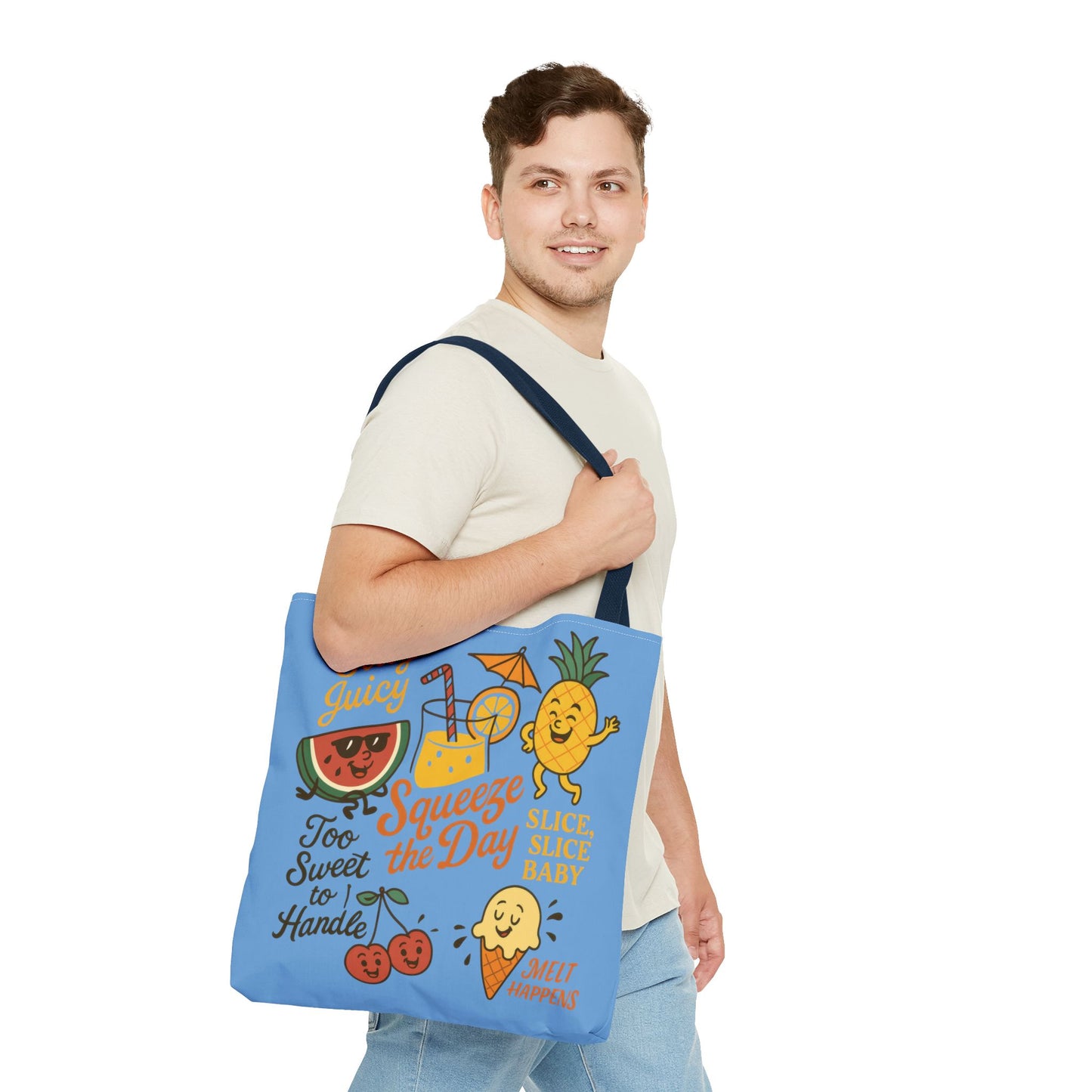 Juicy Summer Tote Bag, Fun Beach Carryall, Perfect for Grocery Shopping, Reusable Market Tote, Cute Gift for Fruit Lovers, Large Tote Bag