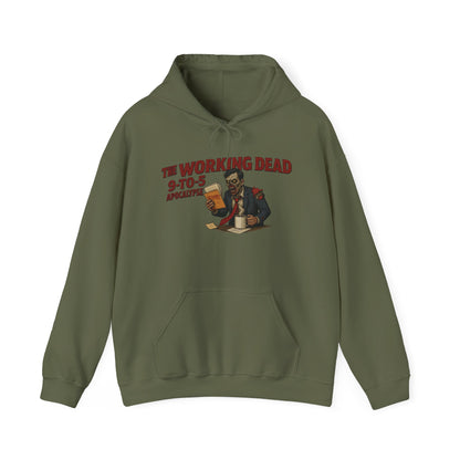 The Working Dead 9-to-5 Apocalypse Hoodie, Men's Horror Office Zombie Sweatshirt, Halloween Zombie Work Top