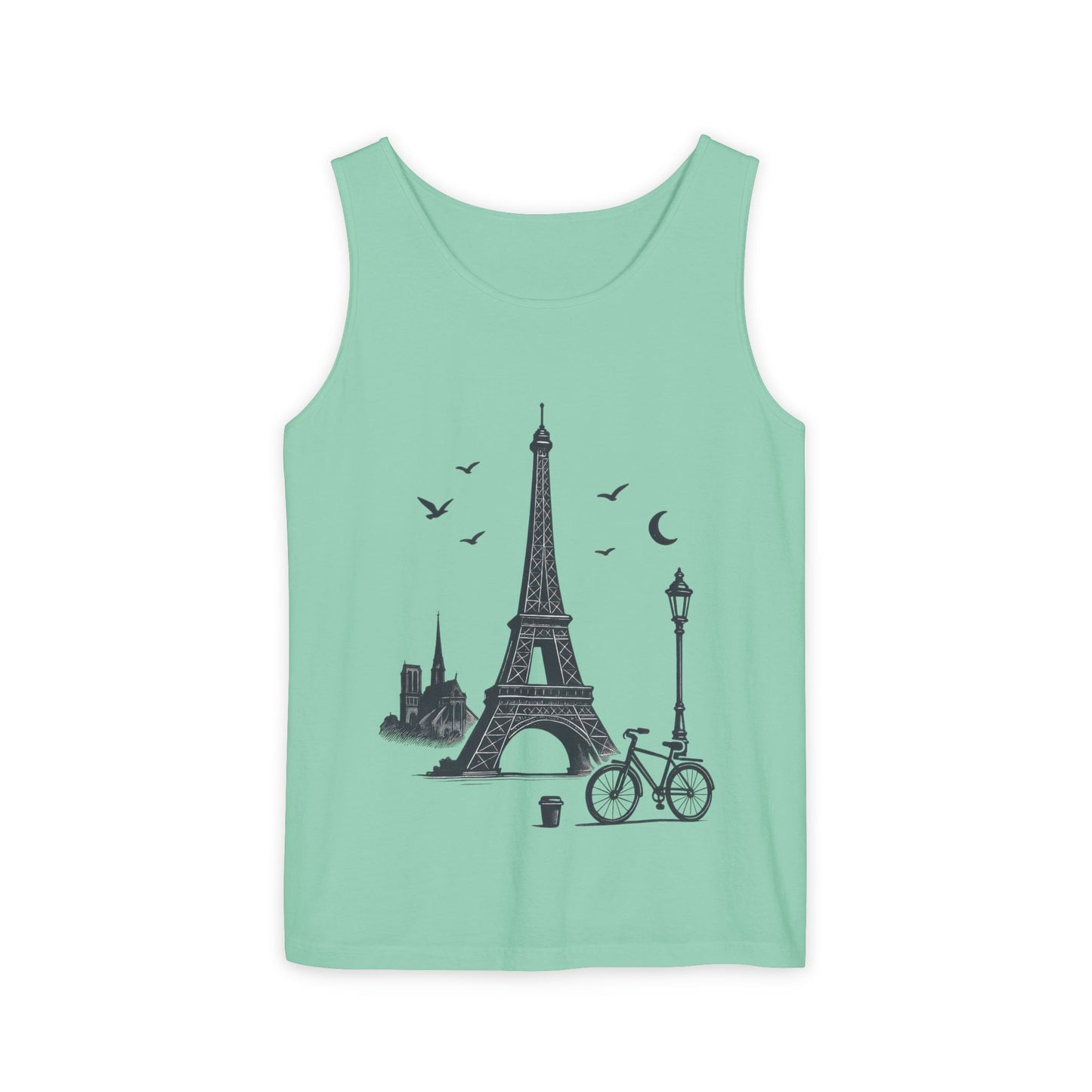 Parisian Dreams Tank Top, Unisex Summer Wear, Graphic Tee, Travel Inspired Apparel, Vacation Outfit, Casual Tank for All Occasions