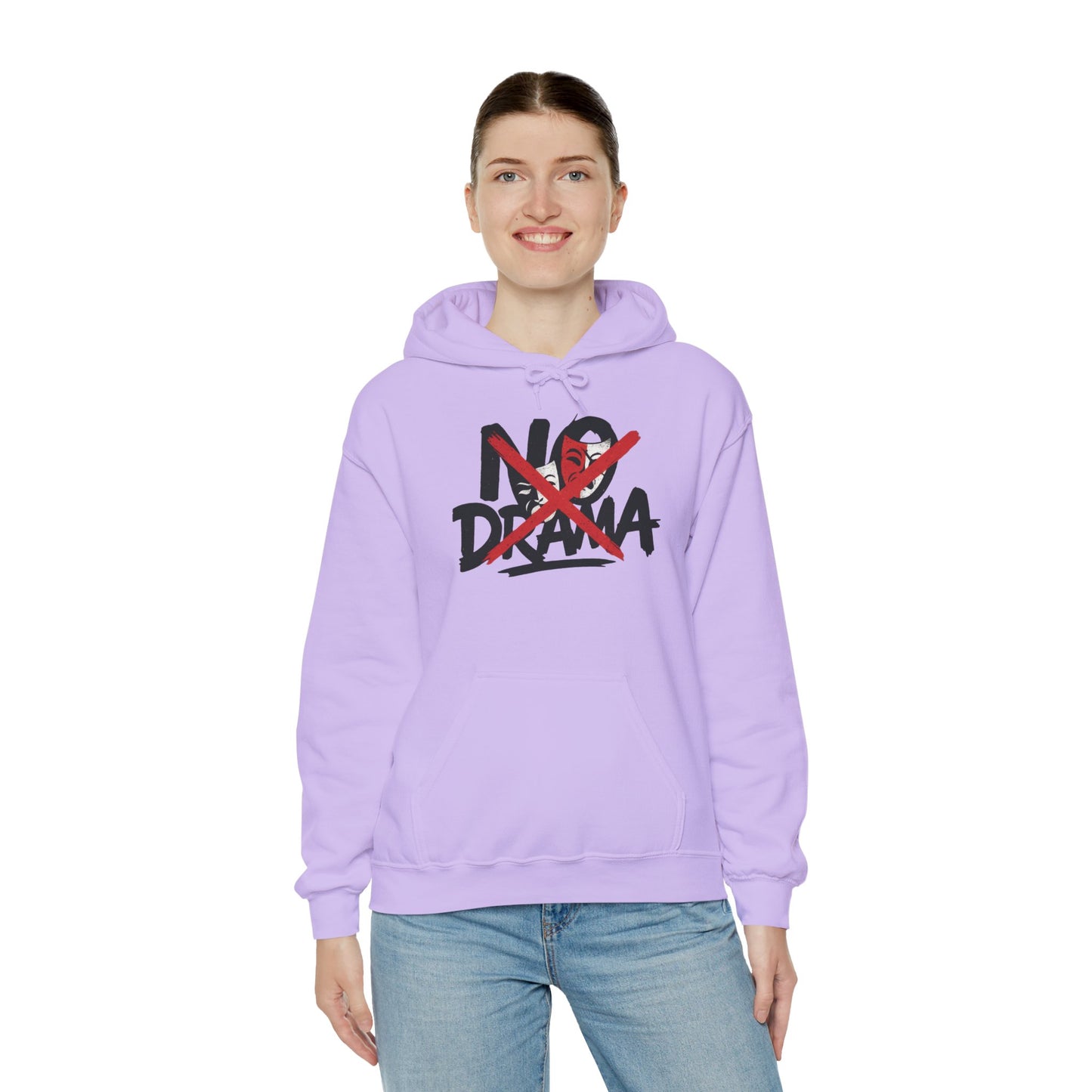 No Drama Womens Hooded Sweatshirt, Cozy Hoodie, Casual Gift, Relaxed Style, Everyday Wear, Funny Sweatshirt