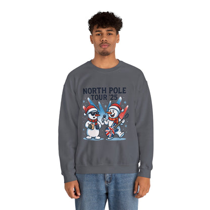 North Pole Tour 25 Men's Christmas Sweatshirt, Funny Rock Band Holiday Jumper