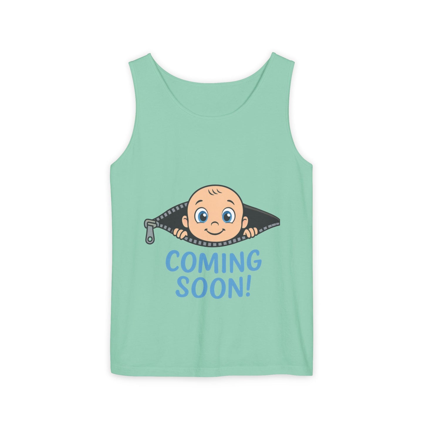 Coming Soon Maternity Tank Top, Cute Baby Boy Pregnancy Announcement Tee, Funny Expecting Mom Gift, Gender Reveal Tee, Baby Shower Top