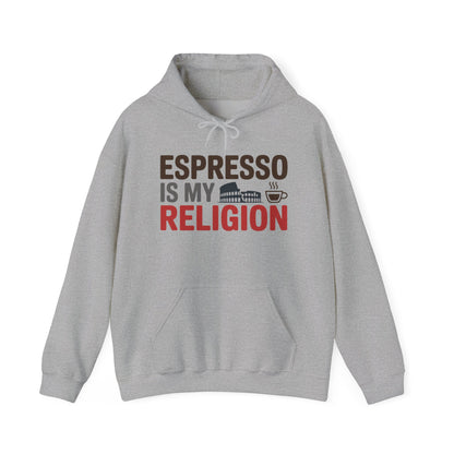 Mens Heavy Blend™ Hooded Sweatshirt, Espresso Is My Religion Coffee Rome Mens Hoodie
