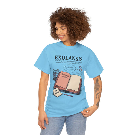 Exulansis Shirt, Emotional Aesthetic Word Tee, Deep Meaning Typography Graphic Tee, Women's Heavy Cotton Tee, deep meaning t shirt