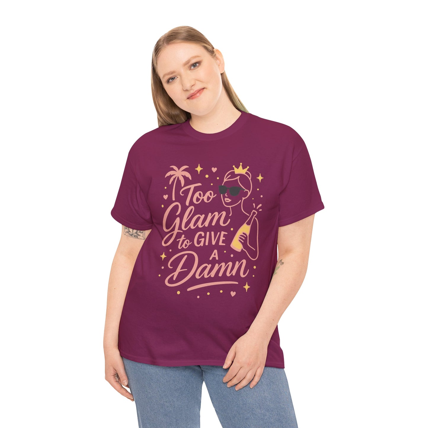 Too Glam to Give a Damn Bridal Party Shirt, Bachelorette Party Tee, Bridesmaid Wedding Tee, Hen Party Top, Bridal Shower,  Bridesmaids Gift
