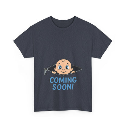 Coming Soon Maternity T-Shirt, Cute Baby Boy Pregnancy Announcement Shirt, Funny Expecting Mom Gift, Gender Reveal Tee, Baby Shower Top