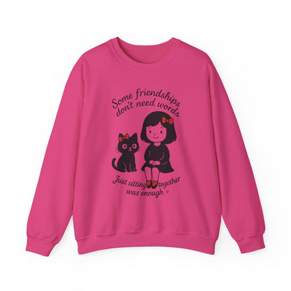 Friendship Womens Sweatshirt - Cozy Womens Crewneck with Cute Cat Design, Perfect Gift for Cat Lovers, Friendship Day, Casual Wear