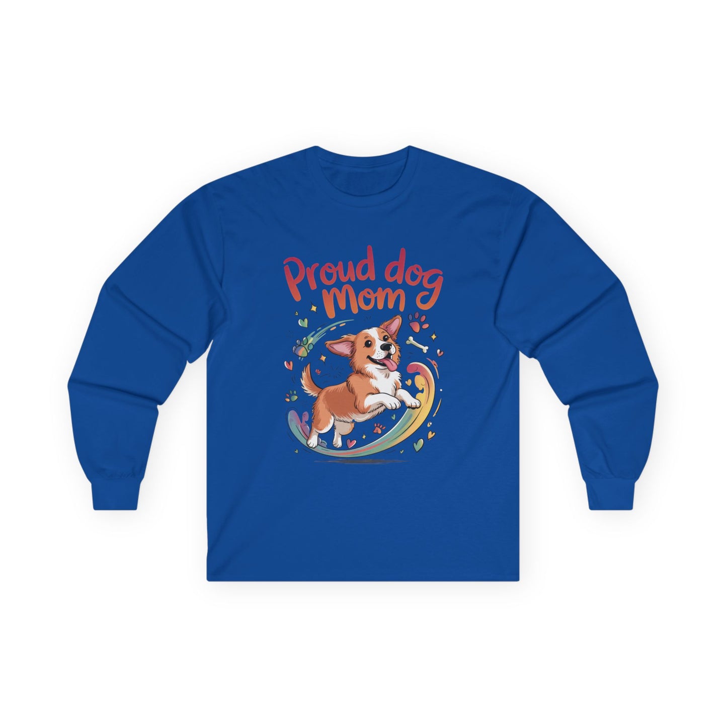 Proud Dog Mom Long Sleeve Tee, Cute Pet Lover Shirt, Gifts for Dog Owners, Mother's Day, Animal Lover Apparel,  Dog Mom Apparel