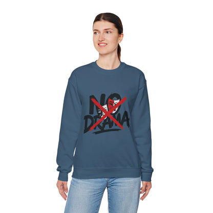 No Drama Crewneck Womens Sweatshirt, Cozy Sweatshirt, Relaxed Fit Pullover, Casual Gift for Friends, Everyday Comfort Apparel