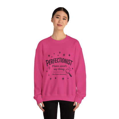 Womens Perfectionist Sweatshirt, Funny Clean Design with Stars, No Flaws Detected Quote Pullover, Minimalist Cozy Gift for Her