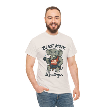 Beast Mode Elephant Gym Shirt, Funny Workout T-Shirt For Men, Max Power Fitness Tee, Beast Mode Loading Graphic, Gym Motivation Gift