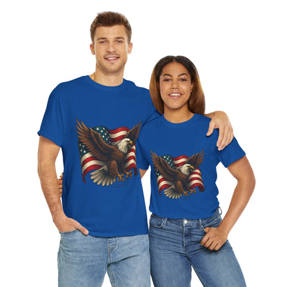 American Eagle Graphic Tee, Patriotic T-Shirt, Fourth of July Apparel, Eagle Love Shirt, Unisex Heavy Cotton Tee