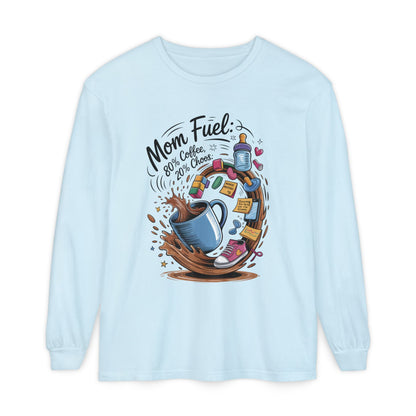 Mom Fuel Long Sleeve T-Shirt, Coffee Lovers Gift, Mother's Day Apparel, Cute Mom Shirt, Coffee Lover Mom Life Top, Coffee Lover's Tee