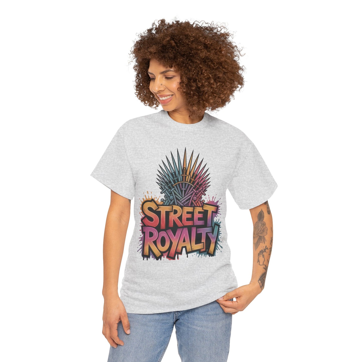Street Royalty Women's T-Shirt, Graffiti Crown Graphic Tee, Urban Streetwear Top for Trendy Skater Girls