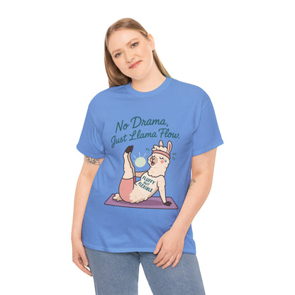 No Drama Llama Yoga Tee, Funny Yoga Llama T-Shirt for Women, Gift for Yoga Lovers, Fun Yoga T-Shirt for Animal Lovers, Humor Shirt