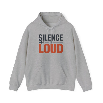 Mens Heavy Blend™ Hooded Sweatshirt, Silence Is Loud Graphic Motivational Mens Hoodie