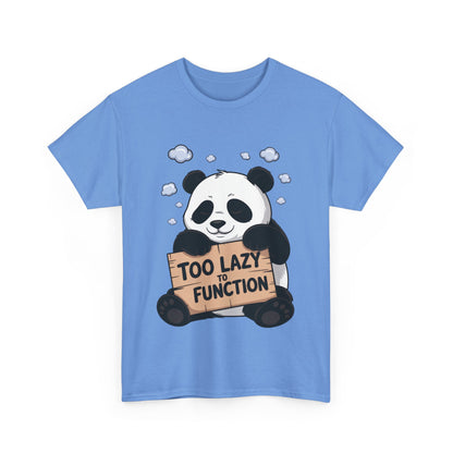 Too Lazy to Function Panda Tee, Unisex Cotton T-Shirt, Funny Shirt, Casual Wear, Gift for Sloth Lovers, Relaxed Vibe