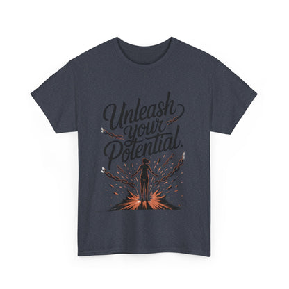 Unleash Your Potential Women's Tee, Motivational T-Shirt, Inspirational Cotton Tee, Gift for Gym Lovers, Positive Energy Top