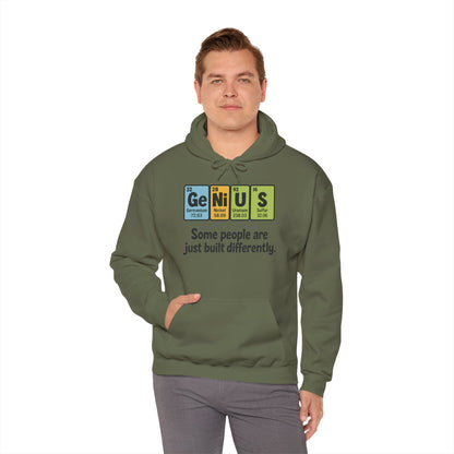 Funny Mens Genius Hoodie, Periodic Table Nerd Sweatshirt, Smart Science Pullover Gift for Him, Science Lover Apparel, Funny Hoodie