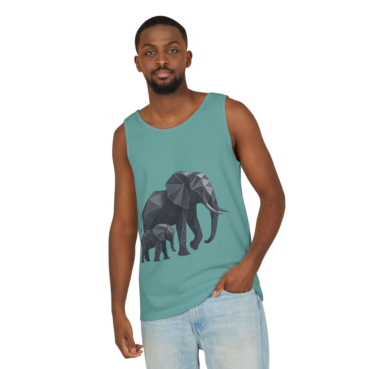 Elephant Family Unisex Tank Top, Animal Lover Gift, Casual Wear, Summer Essentials, Eco-Friendly Apparel, Wildlife Shirt