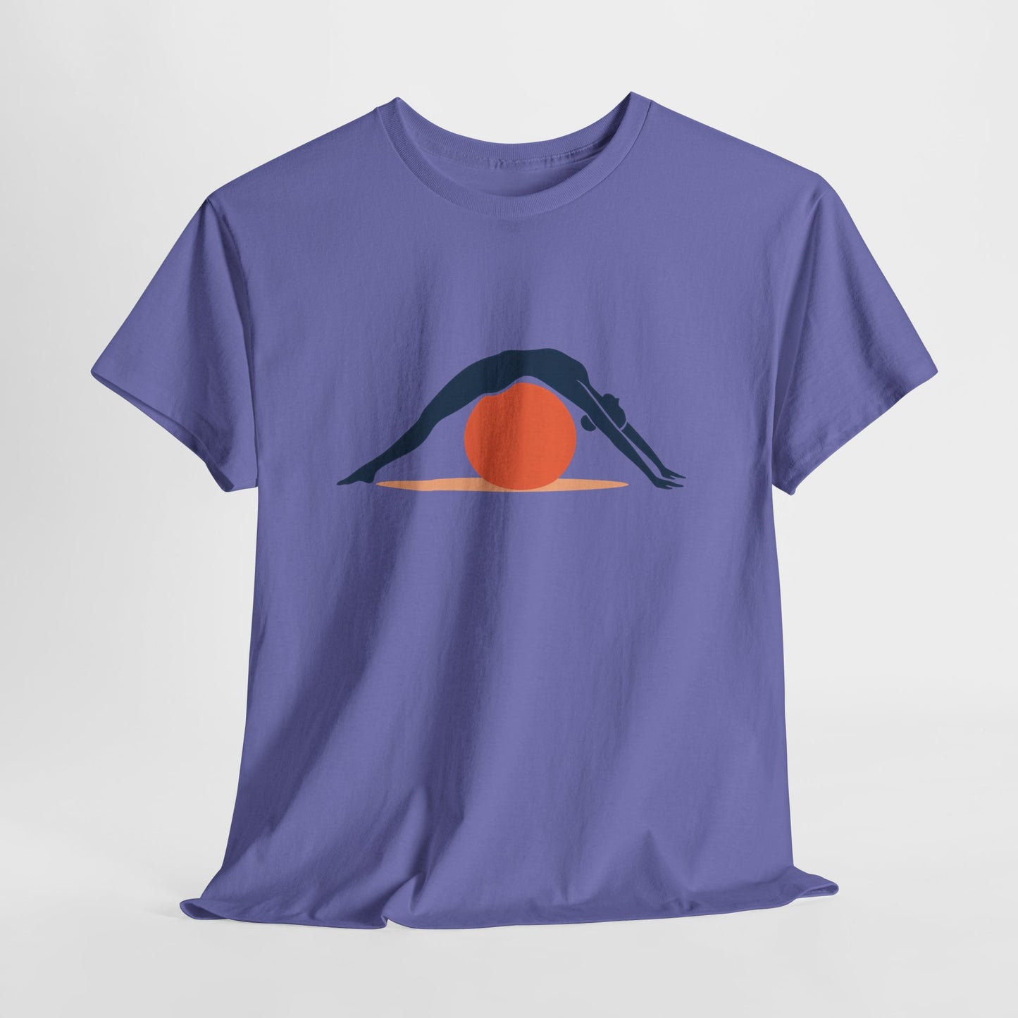 Womens Heavy Cotton Tee, Womens Pilates T-Shirt, Yoga Fitness Graphic Tee, Workout Gym Activewear Top