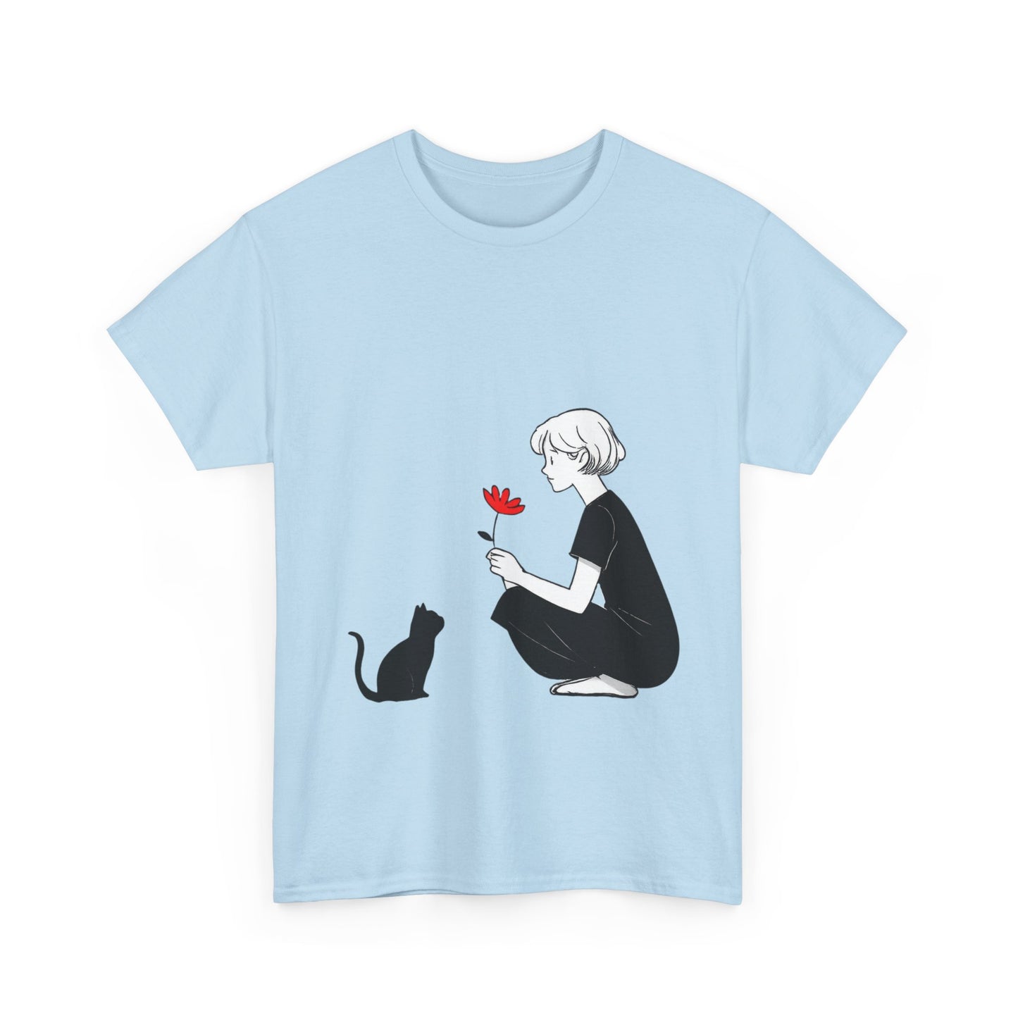 Cat Lover's Heavy Cotton Tee, Cute Cat Shirt, Pet Owner Gift, Animal Lover Apparel, Birthday Gift for Her, Women's Cotton T-Shirt, Cat Lover