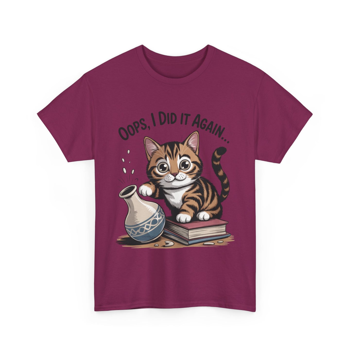 Playful Cat Women's Tee, Funny Oops I Did It Again Design, Cat Lover Gift, Casual Wear, Birthday Gift, Pet Lover Tee, Women's Gift