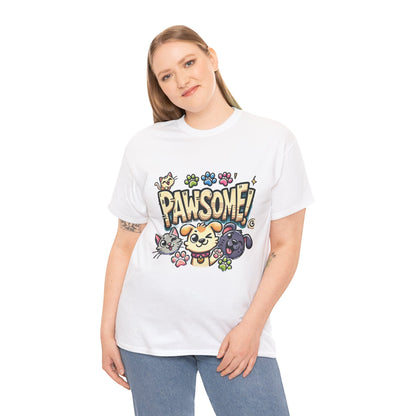 Pawsome Pets Unisex Heavy Cotton Tee, for Pet Lovers, Animal Enthusiasts, Gift for Animal Lovers, Cute Pet Shirt, Fun Animal Tee