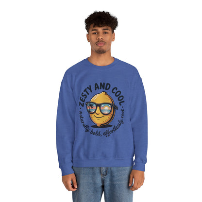 Zesty Lemon Mens Crewneck Sweatshirt - Fun Gift for Friends, Cool Casual Style, Summer Vibes, Mens Graphic Apparel, Perfect for Relaxing