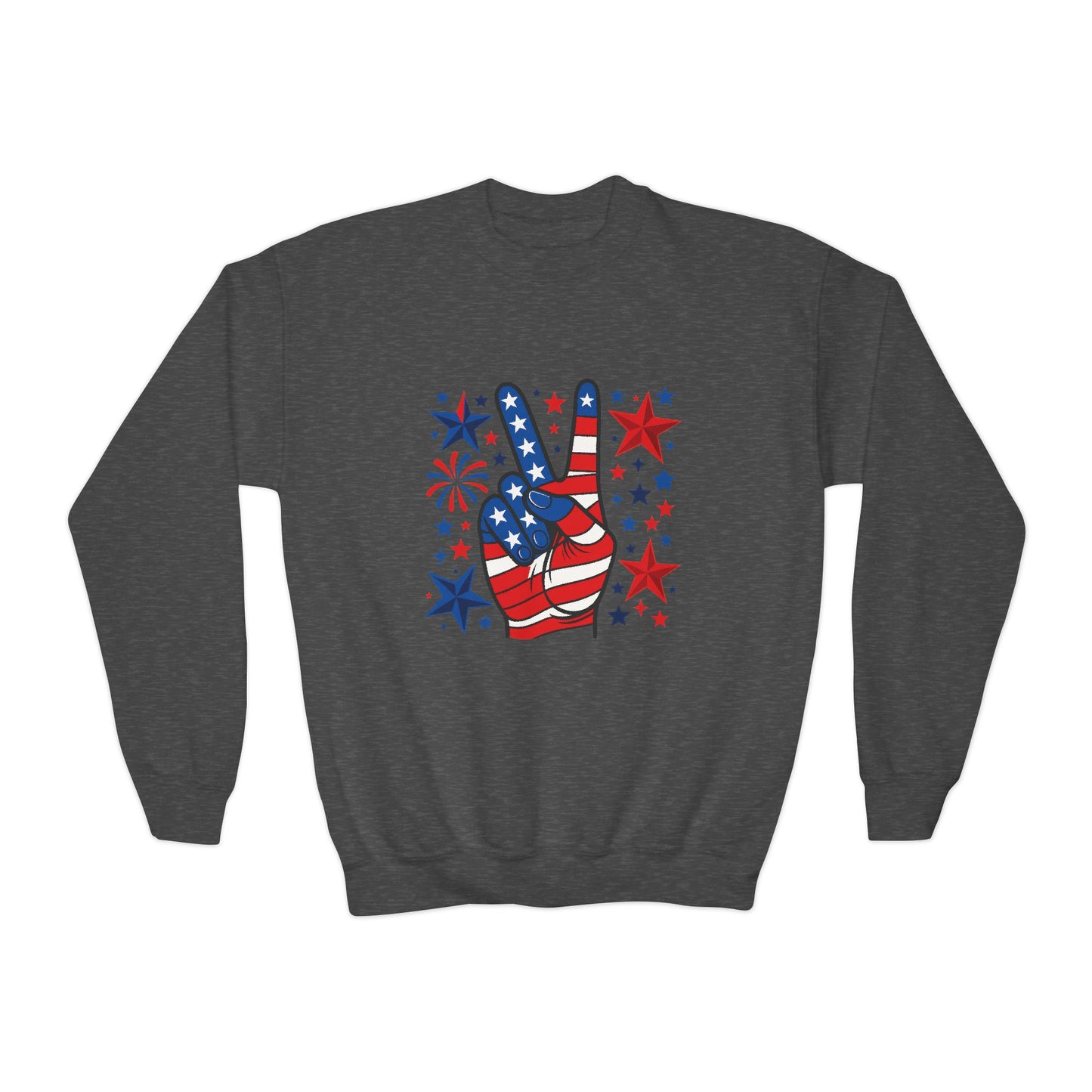 Patriotic Youth Crewneck Sweatshirt - Perfect for Independence Day, Camp, Summer Celebrations, School Spirit, and Everyday Comfort