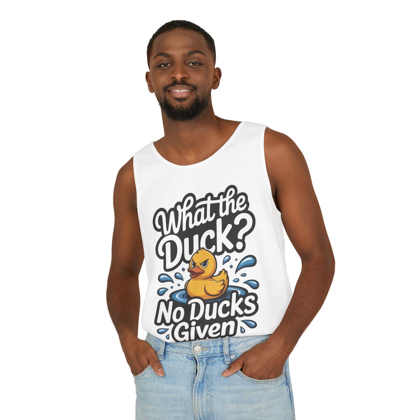 Funny Duck Tank Top for Summer - No Ducks Given Tee - What The Duck Mens T-Shirt - Sarcastic Rubber Duck Graphic, Humor Gift For Him