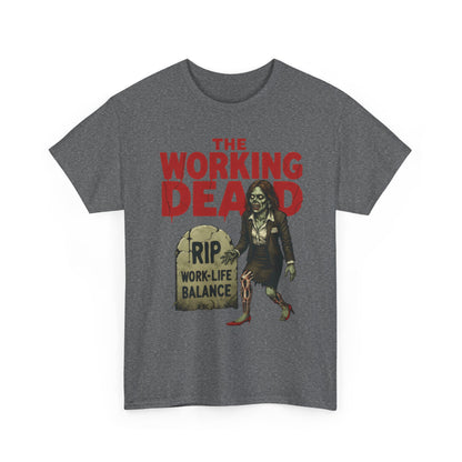 The Working Dead Women's Shirt, Funny Work Life Balance Zombie Tee, RIP Work Shirt, Halloween Office Humor, Overworked Shirt