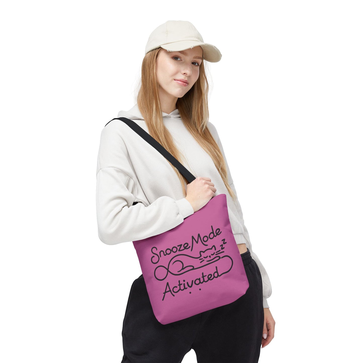 Sleepy Cat Tote Bag - Snooze Mode Activated, Cute Cat Lover Gift, Lounge Essential, Beach, Grocery, Everyday Use, Beach Weekender Bag