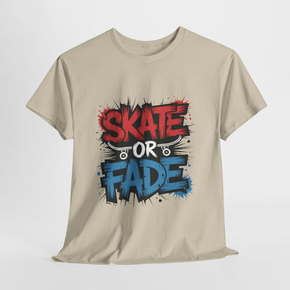 Skate Or Fade Men's T-Shirt, Graffiti Skateboarding Graphic Tee, Urban Streetwear Skater Top