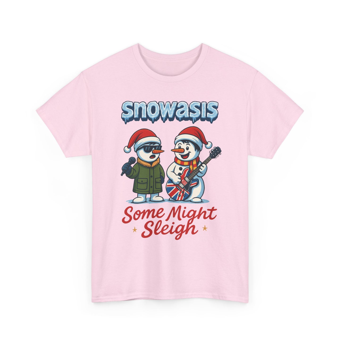 Funny Snowasis Women's Christmas T-Shirt, Retro Music Holiday Tee