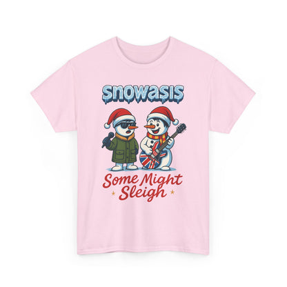 Funny Snowasis Women's Christmas T-Shirt, Retro Music Holiday Tee