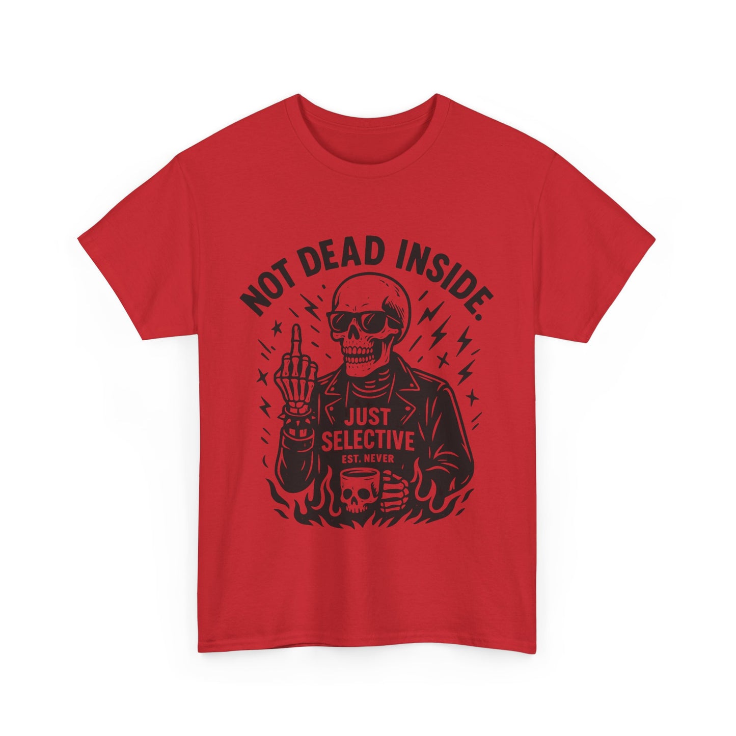 Mens Dark Humor Graphic Shirt, Not Dead Inside, Funny Graphic Shirt for Casual Wear, Gifts for Him, Halloween, Occasions, Funny Skeleton Tee