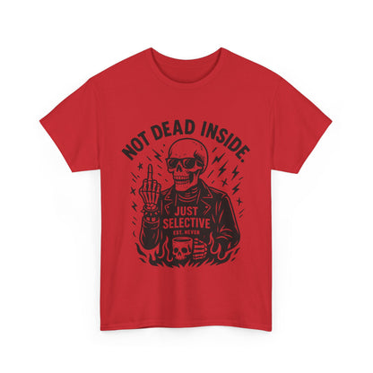 Mens Dark Humor Graphic Shirt, Not Dead Inside, Funny Graphic Shirt for Casual Wear, Gifts for Him, Halloween, Occasions, Funny Skeleton Tee