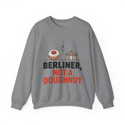 Mens Heavy Blend™ Crewneck Sweatshirt, Berliner Not a Doughnut Funny Berlin Mens Sweatshirt